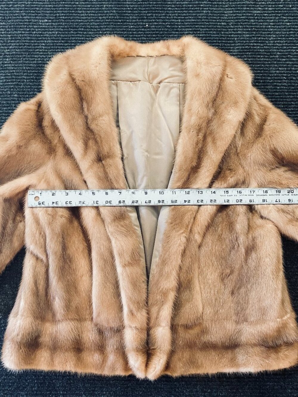 3-Pcs Vintage Autumn Haze Brand Emba Natural Brown Mink Fur Coat & Stole & Boa - Picture 5 of 17